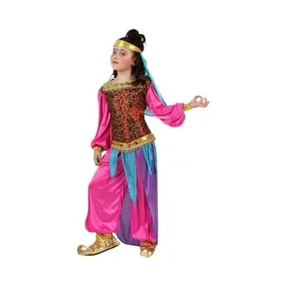 Atosa Buikdanseres / 1001 Nacht Arabisch Verkleed Kostuum - Roze - Meisjes - Carnavalskleding 116