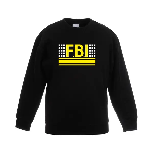Bellatio Decorations Politie Fbi Logo Zwarte Sweater Voor Jongens En Meisjes - Geheim Agent Verkleedkleding 122/128 thumbnail