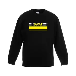 Bellatio Decorations Swat Speciale Eenheid Logo Zwarte Sweater Voor Jongens En Meisjes - Politie Verkleedkleding 152/164
