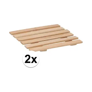 Pannenonderzetter - Bamboe - 2x Stuks - 17 X 17 Cm - Tafel Onderlegger