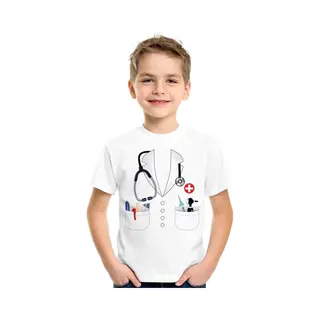 Bellatio Decorations Dokter Kostuum Wit Shirt Voor Kinderen - Hulpdiensten Verkleedkleding 158/164