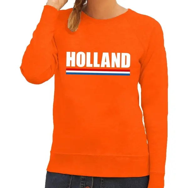 Bellatio Decorations Oranje Holland Supporters Sweater - Trui - Dames - Koningsdag - Sport Event S thumbnail