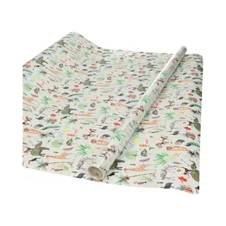 Inpakpapier/cadeaupapier - Jungle Thema - 300 X 70 Cm - Kinder Verjaardag Inpakpapier