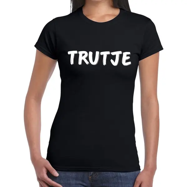 Bellatio Decorations Trutje Fun Tekst T-shirt - Zwart - Voor Dames - Foute Party Feestkleding - Verkleedkleding Xxl thumbnail