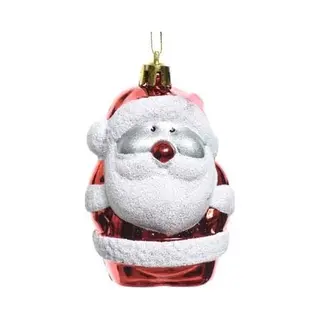Decoris 1x Kersthangers Figuurtjes Kerstman Rood 8 Cm - Kerstmannen Thema Kerstboomhangers