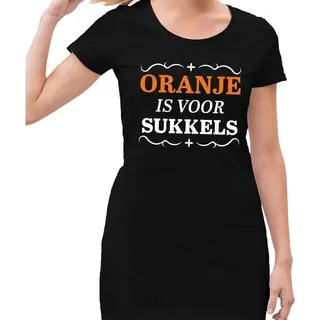 Bellatio Decorations Zwart Jurkje Met Oranje Is Voor Sukkels Dames - Zwart Koningsdag Kleding Xl