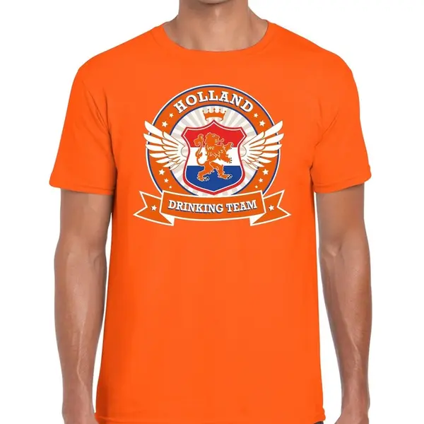 Bellatio Decorations Oranje Holland Drinking Team T-shirt / T-shirt Oranje Heren - Nederland/supporter Kleding Xxl thumbnail