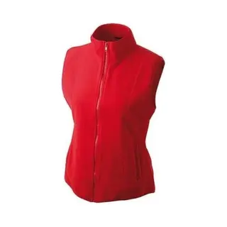 James & Nicholson Fleece Casual Bodywarmer Rood Voor Dames - Outdoorkleding Wandelen/zeilen - Mouwloze Vesten Xl
