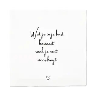 Tegeltje Met De Tekst Wat In Je Hart Bewaart Van Jots - 13x13cm - Wanddecoratie - Spreuktegel - Woonaccessoires - 13x13cm