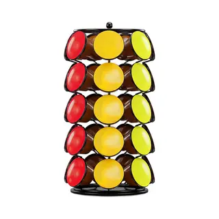 KitchenBrothers Kapselhalter - Dolce Gusto - 35 Kapseln - Schwenkbar - Schwarz