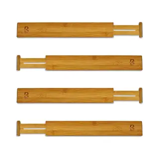 KitchenBrothers Ladeverdeler - Lade Organizer - Uitschuifbaar - Verstelbaar - 4 Stuks - Bamboe