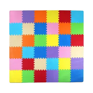 LifeGoods Multicolor Speelmat Xl - 36-delig Puzzel Van Schuim Vloer Tegels In 9 Kleuren - 180x180 Cm - Zacht En Dik Eva Foam - Antislip En