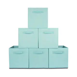 LifeGoods Opbergmand - 6 Stuks - Kast Organizer - 20L - Opbergbox - Textiel - Blauw