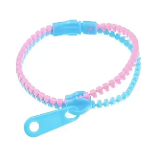 Awr Cheerful Zipper Bracelets, Zipper Fidget, Stress Straps, Colored Zippers, Anti-Stress Fidget (Blue-Pink)