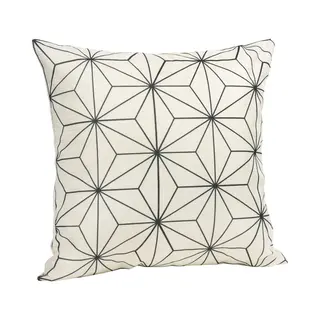 Quvio Kussensloop Met Ster Patroon / Kussenhoes / Sierkussen / Sierkussenhoes - 45 X 45 Cm - Zwart / Beige
