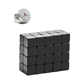 Brute Strength - Super Sterke Magneten - Vierkant - 10 X 10 X 10 Mm - 40 Stuks - Zwarte Magneten - Neodymium Magneet Sterk - Magneten Koelkast -
