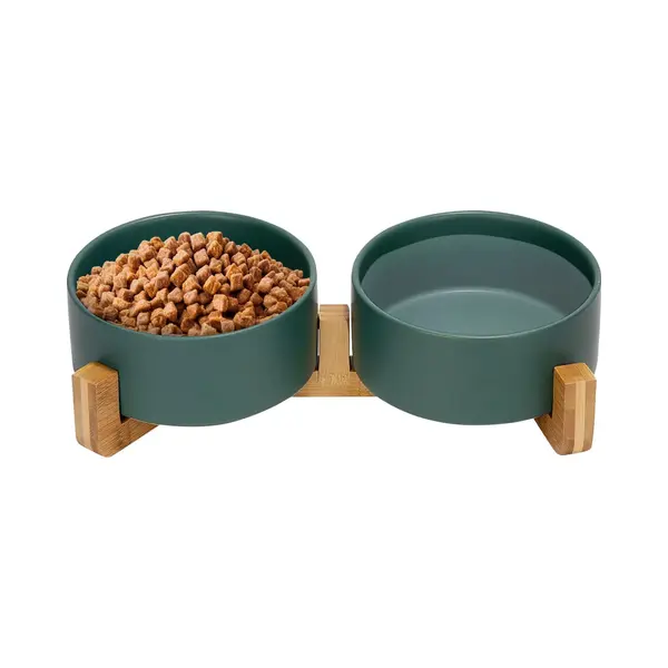Jake And Jacky Voerbak Hond En Kat Keramiek - Kattenvoerbakjes - Hondenvoerbak - Etensbakjes Voor Kat - Voerbakken Dubbel Met Standaard - Drinkbak En thumbnail