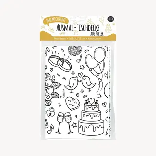 Jeka Tischdecke Aus Papier Zum Ausmalen, Motiv, Hochzeit, Ausmalbilder, Hochzeit, Ausmalerei, Hochzeit, Dekoration Für Hochzeit, Aktivitäten Für