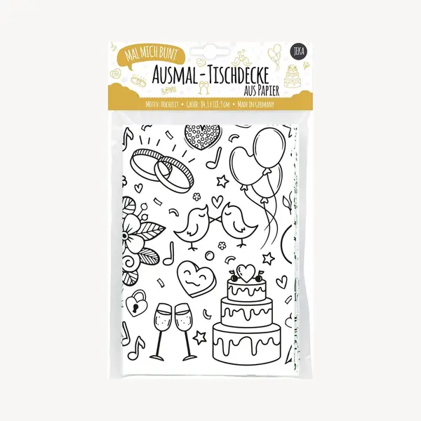 Jeka Tischdecke Aus Papier Zum Ausmalen, Motiv, Hochzeit, Ausmalbilder, Hochzeit, Ausmalerei, Hochzeit, Dekoration Für Hochzeit, Aktivitäten Für thumbnail