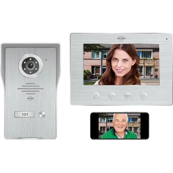 Elro DV477IP Wifi Ip Video Deur Intercom - Met 7 Inch Kleurenscherm - Color Night Vision - Bekijken En Communiceren Via App thumbnail