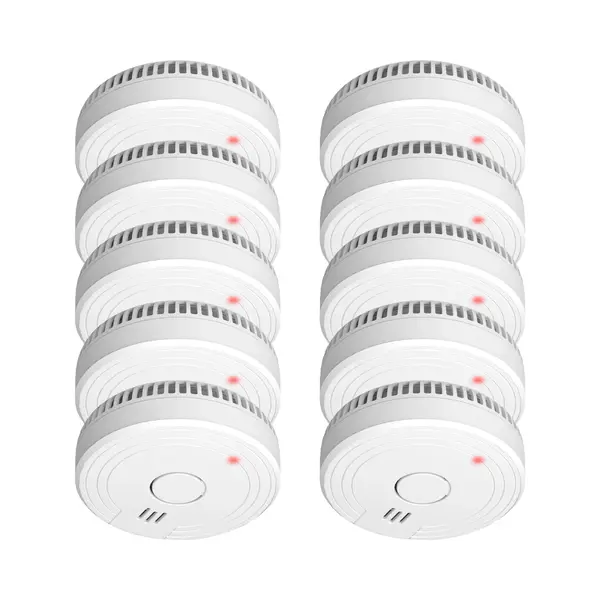 10er Set Elro Optischer Rauchmelder Mit Wechselbarer 1 Jahres Batterie, Ø 10cm thumbnail