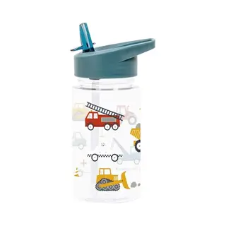 A Little Lovely Company Vehicles Tägliche Nutzung 450 ml Polypropylen (Pp), Tritan Hellblau, Transparent
