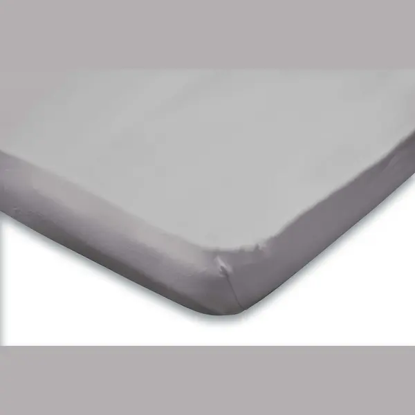 Topper Hoeslaken Jersey Katoen Stretch - Licht Grijs 90x210/220 - 100x200cm - 1 Persoons thumbnail