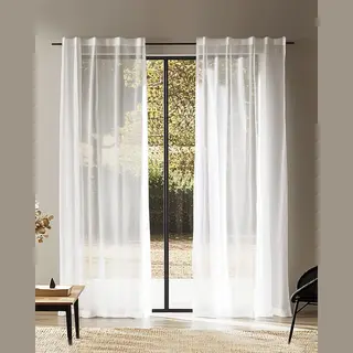 HOOMstyle Kant En Klaar Gordijn Met Haakjes - Vitrage - Voile - Met Plooiband - 140x270cm - Wit