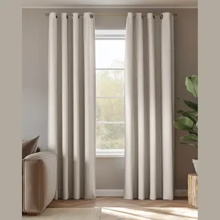 HOOMstyle Kant En Klaar Gordijn - Verduisterend - Met Ringen - 140x270cm - Off White / Beige
