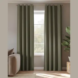 HOOMstyle Kant En Klaar Gordijn Met Ringen - Verduisterend - Geschikt Voor Gordijnroede - 140x270cm - Groen / Olijf