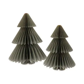 More Than Hip MoreThanHip Picea Weihnachtsbäume - 2er Set - 20/25 Cm - 3D Weihnachtsbaum Kugeln Handgefertigt Aus Papier Weihnachtsschmuck Für Drinnen Faltbar