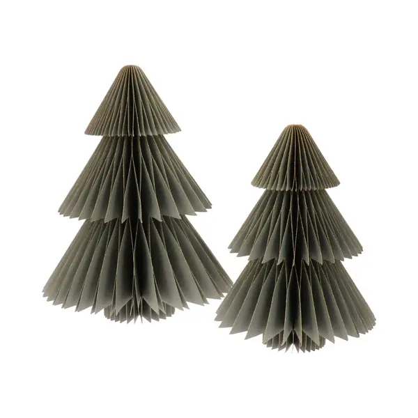 More Than Hip MoreThanHip Picea Weihnachtsbäume - 2er Set - 20/25 Cm - 3D Weihnachtsbaum Kugeln Handgefertigt Aus Papier Weihnachtsschmuck Für Drinnen Faltbar thumbnail