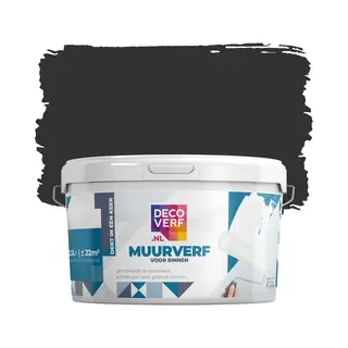 Decoverf.nl Decoverf Muurverf Mat Nachtzwart, 2.5L