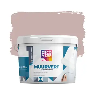 Decoverf.nl Decoverf Muurverf Mat Oudroze, 4L