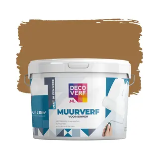 Decoverf.nl Decoverf Muurverf Mat Karamel, 4L