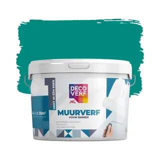Decoverf.nl Decoverf Muurverf Mat Aquagroen, 4L