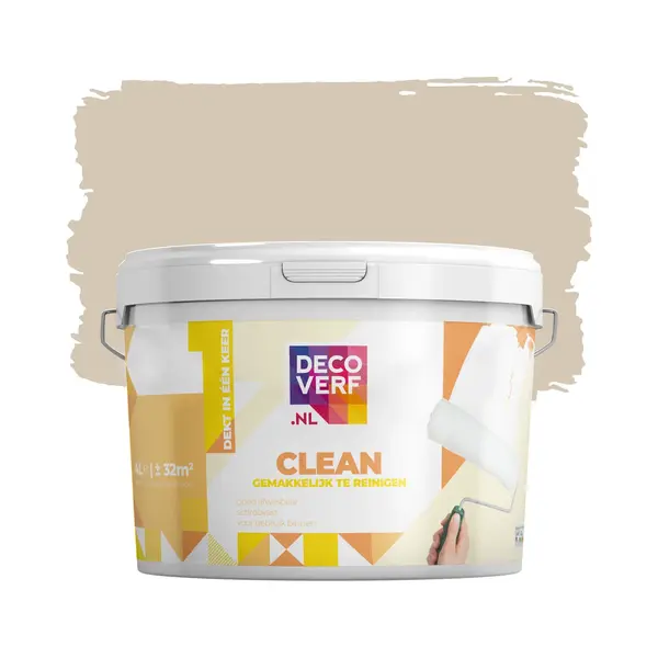 Decoverf.nl Decoverf Clean Muurverf Bamboo Creme, 4L thumbnail