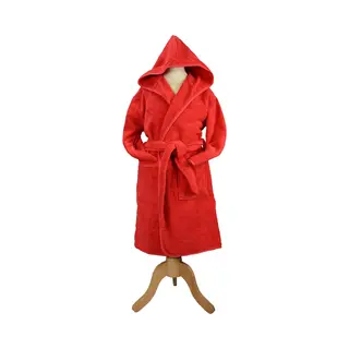 Artg® Boyzz & Girlzz - Kinder Badjas Met Capuchon - Rood - Fire Red - Maat 164/176