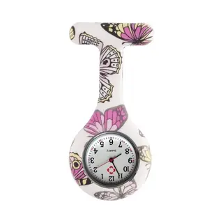 Fako® - Verpleegstershorloge - Zusterhorloge - Verpleegster Horloge - Siliconen Print - Vlinder Wit