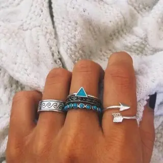 Joboly Pijl Ring Arrow Boho Bohemian Style Verstelbaar - Dames - Zilverkleurig