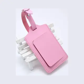 Kelerino. Kofferlabels - Bagagelabels - Leer - Venster - 2 Stuks - Roze
