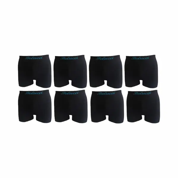 Belucci Heren Boxershorts Set Van 8 Stuks Zwart Maat M/L thumbnail