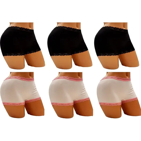 Sweet Angel Lage Dames Boxers Met Kant - Hipster Model - 6pack Maat S/m thumbnail