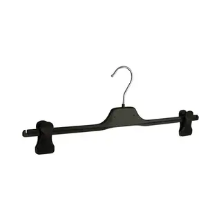 De Kledinghanger Gigant - Knijperhanger - Volwassenen - PGC45 - 20 Stuks - Kunststof - Zwart - Verschuifbare Anti-slip Knijpers - 45 Cm - Rokhanger -