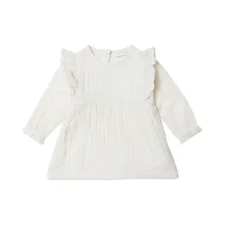 Noppies Girls Dress Cologne Long Sleeve Meisjes Jurk - Whitecap Gray - Maat 92