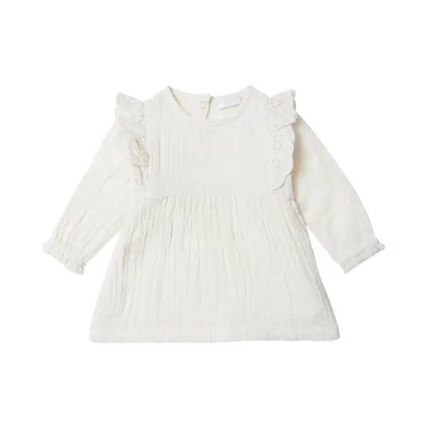 Noppies Girls Dress Cologne Long Sleeve Meisjes Jurk - Whitecap Gray - Maat 92 thumbnail