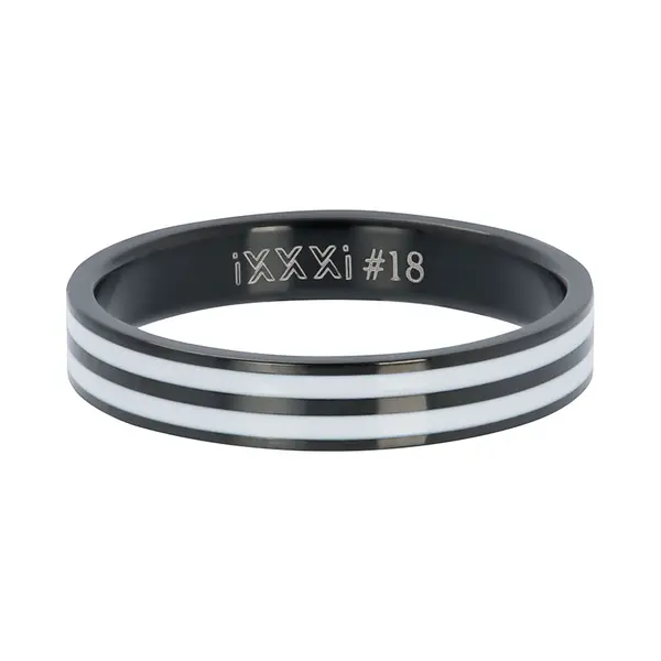 IXXXi Jewelry Vulring 4mm Double Line White Zwart - Maat 19 thumbnail