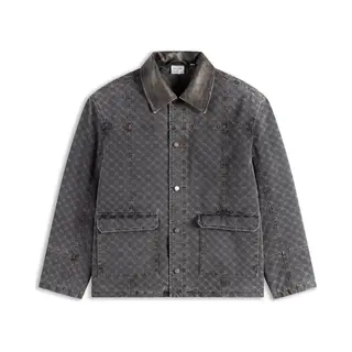 Round Collar Jacket With Monogram Pattern Daily Paper