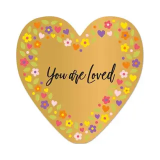 Wenskaart - You Are Loved - Liefde - Moederdag - Valentijn - Xl Kaart - Hart Van Goud - Artige - Wenskaart Met Standaard