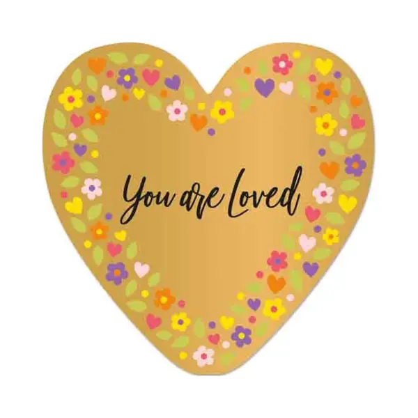 Wenskaart - You Are Loved - Liefde - Moederdag - Valentijn - Xl Kaart - Hart Van Goud - Artige - Wenskaart Met Standaard thumbnail